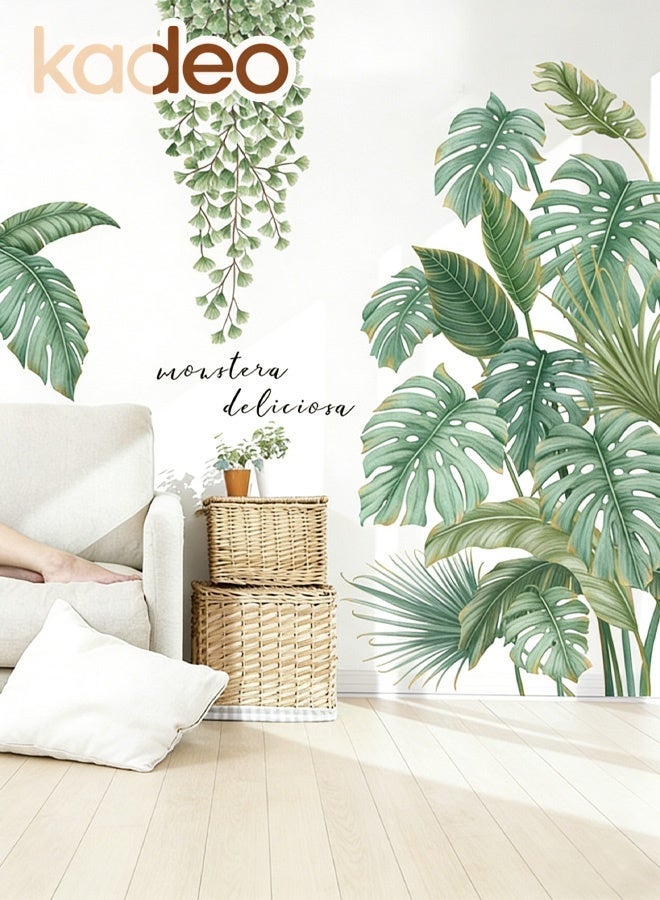 kadeo Green Plants Wall Decals, Waterproof Wall Sticker, Fresh Color Wallpaper, Peel and Stick Stickers & Murals for Bedroom, Living Room, Bathroom, Kitchen, Art Decor - Image 1